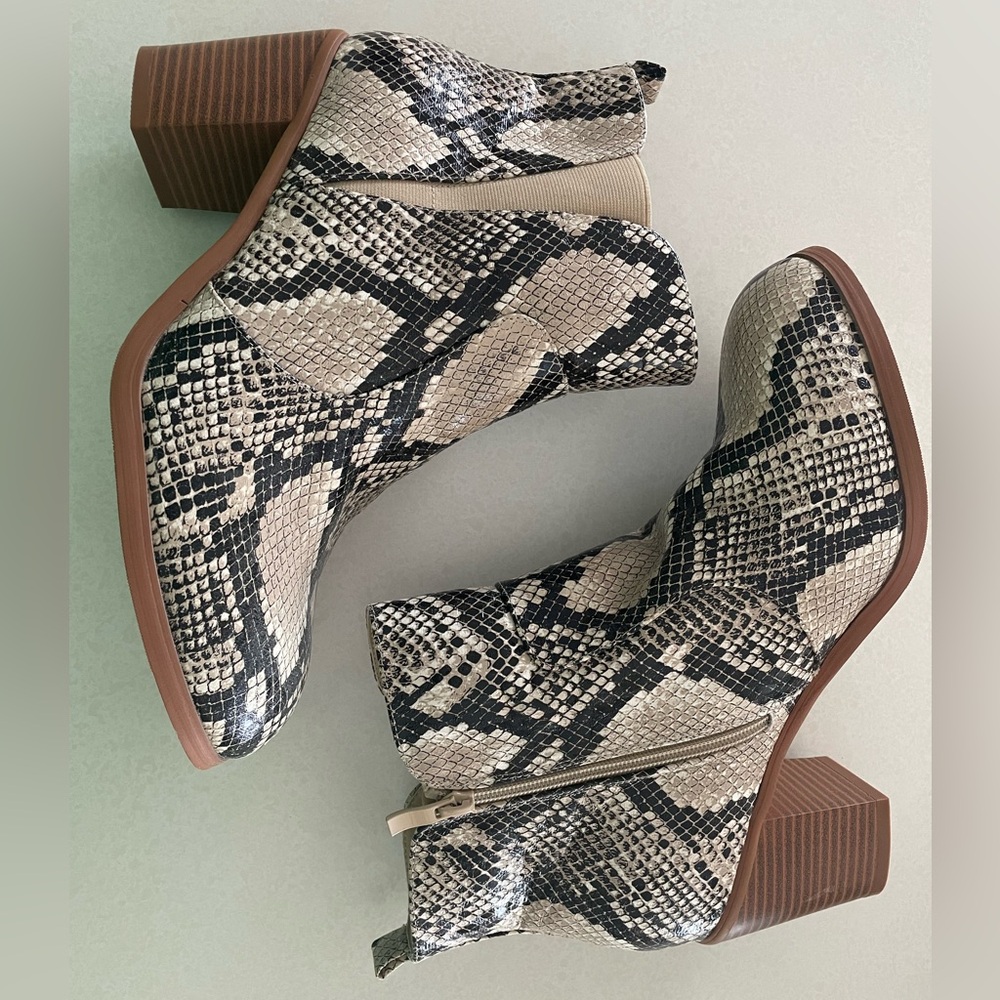 Torrid Snakeskin Ankle Boots with Block Heel